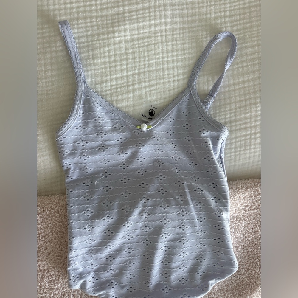 Women's Lace Trim Tank Top Bodysuit - Light Purple